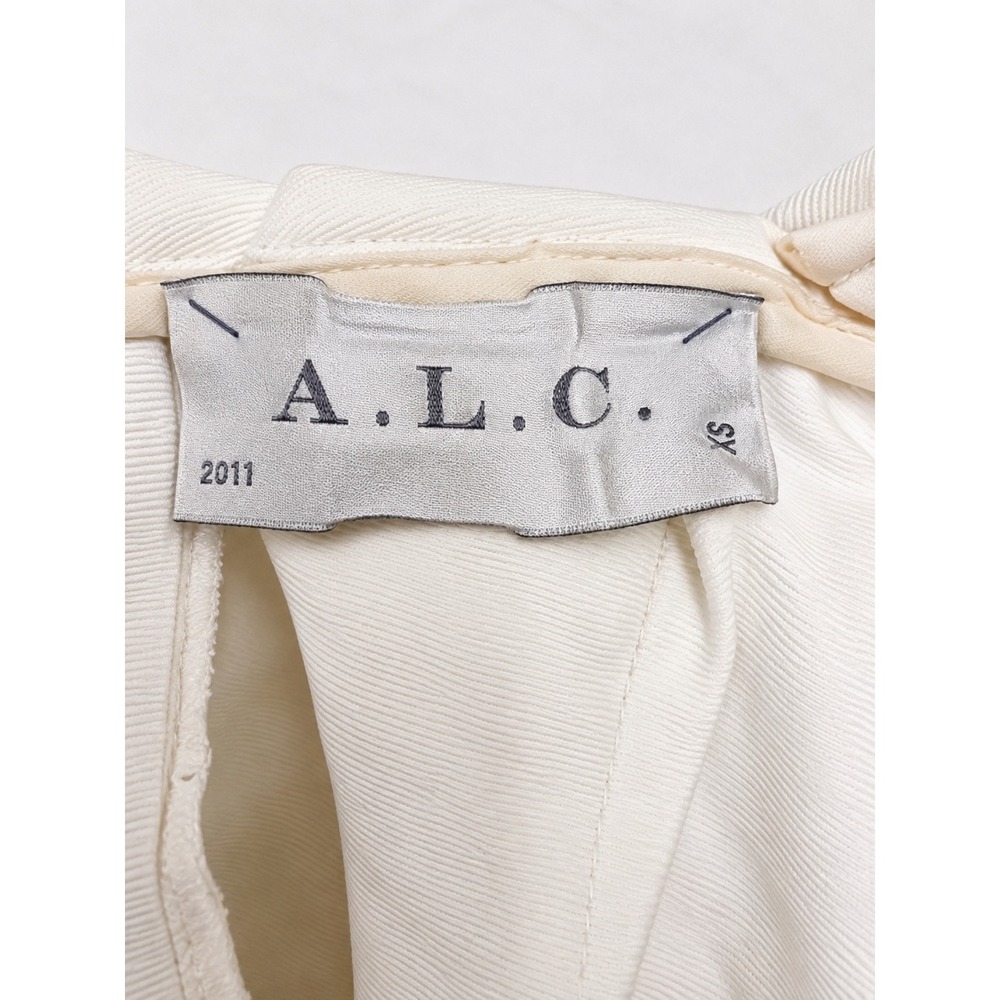 A.L.C. White Denim Crisscross Open Back Mini Dress Sleeveless Sz 4 - Picture 7 of 11